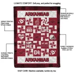 arkansas razorbacks helmet heart red quilt blanket best selling