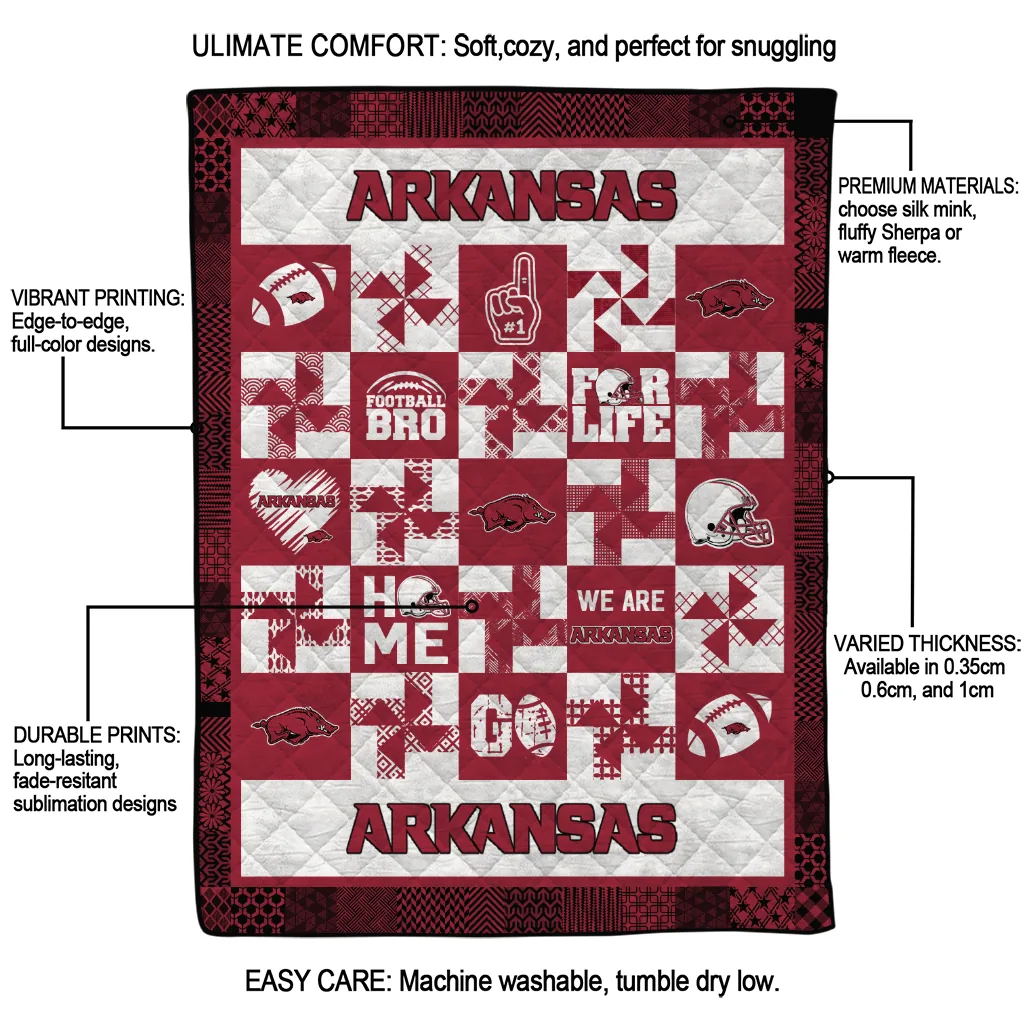 arkansas razorbacks helmet heart red quilt blanket latest model arkansas razorbacks helmet heart red quilt blanket latest model
