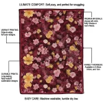 arkansas razorbacks hibiscus foliage red quilt blanket best selling