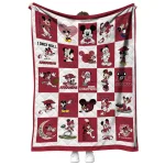 arkansas razorbacks mickey mouse motif red white quilt blanket best selling