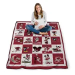 arkansas razorbacks mickey mouse motif red white quilt blanket best selling