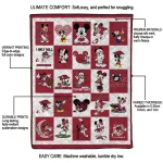 arkansas razorbacks mickey mouse motif red white quilt blanket best selling