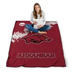 arkansas razorbacks paint trail red quilt blanket best selling