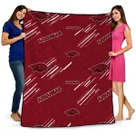 arkansas razorbacks sketch lines red quilt blanket best selling