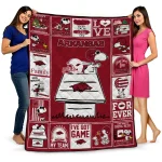 arkansas razorbacks snoopy love red quilt blanket best selling