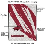 arkansas razorbacks stroke art red white quilt blanket best selling