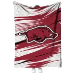arkansas razorbacks wild lines red white quilt blanket best selling