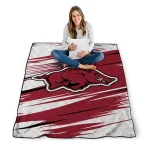 arkansas razorbacks wild lines red white quilt blanket best selling