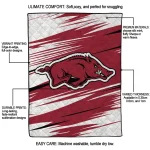 arkansas razorbacks wild lines red white quilt blanket best selling