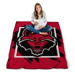 arkansas state red wolves block border scarlet quilt blanket best selling