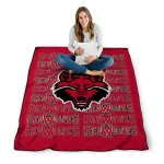 arkansas state red wolves bold red scarlet quilt blanket best selling