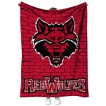 arkansas state red wolves brick grid scarlet quilt blanket best selling