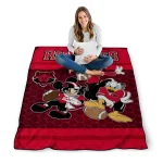 arkansas state red wolves disney football scarlet quilt blanket best selling
