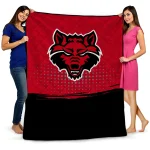 arkansas state red wolves dot illusion scarlet quilt blanket best selling