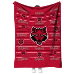 arkansas state red wolves handdrawn stripes scarlet quilt blanket best selling