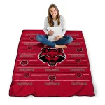 arkansas state red wolves handdrawn stripes scarlet quilt blanket best selling