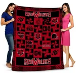 arkansas state red wolves helmet heart scarlet quilt blanket best selling