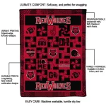 arkansas state red wolves helmet heart scarlet quilt blanket best selling