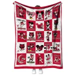 arkansas state red wolves mickey mouse motif scarlet white quilt blanket best selling