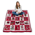 arkansas state red wolves mickey mouse motif scarlet white quilt blanket best selling