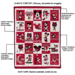arkansas state red wolves mickey mouse motif scarlet white quilt blanket best selling