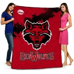 arkansas state red wolves paint trail scarlet quilt blanket best selling