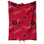 arkansas state red wolves sketch lines scarlet quilt blanket best selling