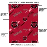 arkansas state red wolves sketch lines scarlet quilt blanket best selling