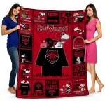 arkansas state red wolves snoopy love scarlet quilt blanket best selling
