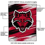 arkansas state red wolves wild lines scarlet white quilt blanket best selling