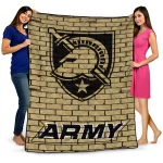 army black knights brick grid gold quilt blanket best selling