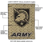 army black knights brick grid gold quilt blanket best selling