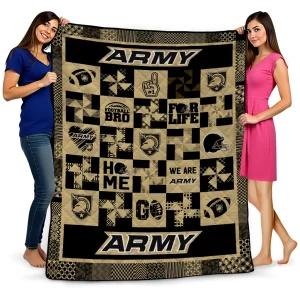 army black knights helmet heart gold quilt blanket best selling