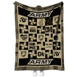 army black knights helmet heart gold quilt blanket best selling