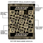 army black knights helmet heart gold quilt blanket best selling