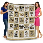 army black knights mickey mouse motif gold white quilt blanket best selling
