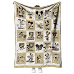army black knights mickey mouse motif gold white quilt blanket best selling
