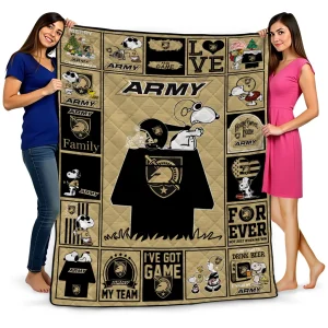 army black knights snoopy love gold quilt blanket best selling