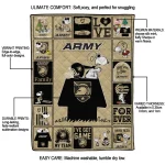 army black knights snoopy love gold quilt blanket best selling