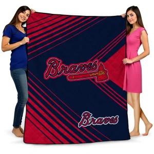 atlanta braves arrow layers navy quilt blanket best selling