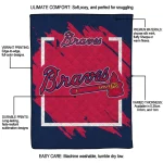 atlanta braves block border navy quilt blanket best selling