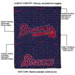 atlanta braves brick grid navy quilt blanket best selling
