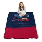 atlanta braves dot illusion navy quilt blanket best selling