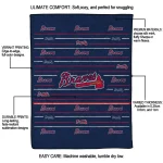 atlanta braves handdrawn stripes navy quilt blanket best selling