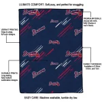 atlanta braves sketch lines navy quilt blanket best selling
