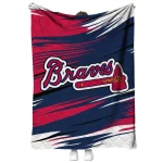 atlanta braves wild lines navy white quilt blanket best selling