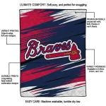 atlanta braves wild lines navy white quilt blanket best selling