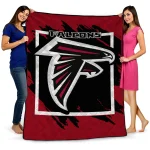 atlanta falcons block border red quilt blanket best selling