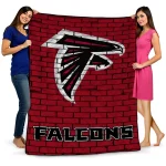atlanta falcons brick grid red quilt blanket best selling