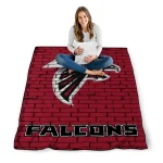 atlanta falcons brick grid red quilt blanket best selling